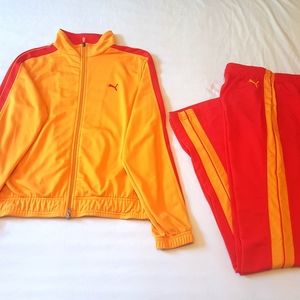 PUMA Retro red orange track sweat suit